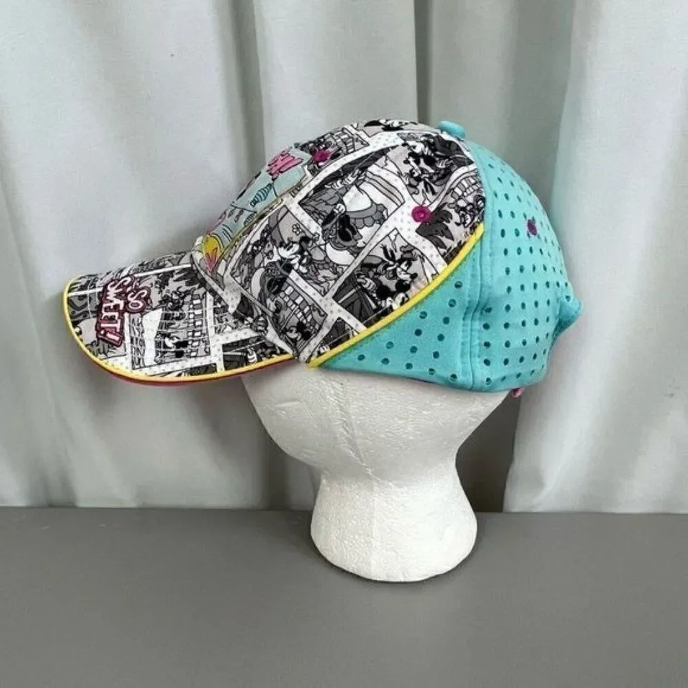DISNEY PARKS WOMENS BASEBALL HAT MICKEY & MINNIE SIZE ADULT PINK AND LT BLUE